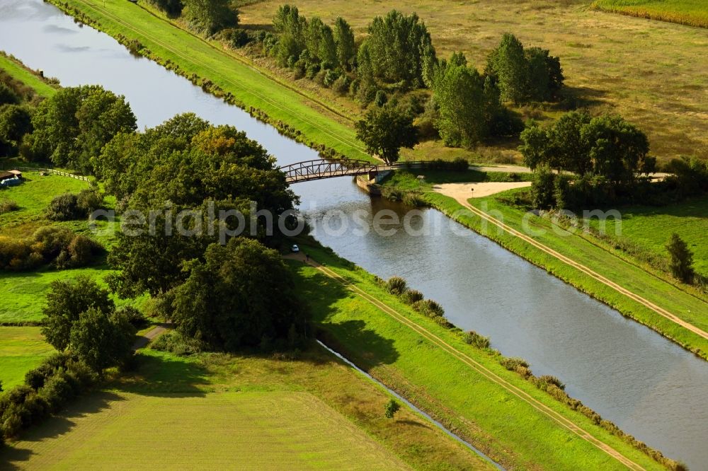Aerial photograph Buchhorst - River - bridge construction over the canal Elbe-Luebeck-Kanal on Lanzer Weg in Buchhorst in the state Schleswig-Holstein, Germany