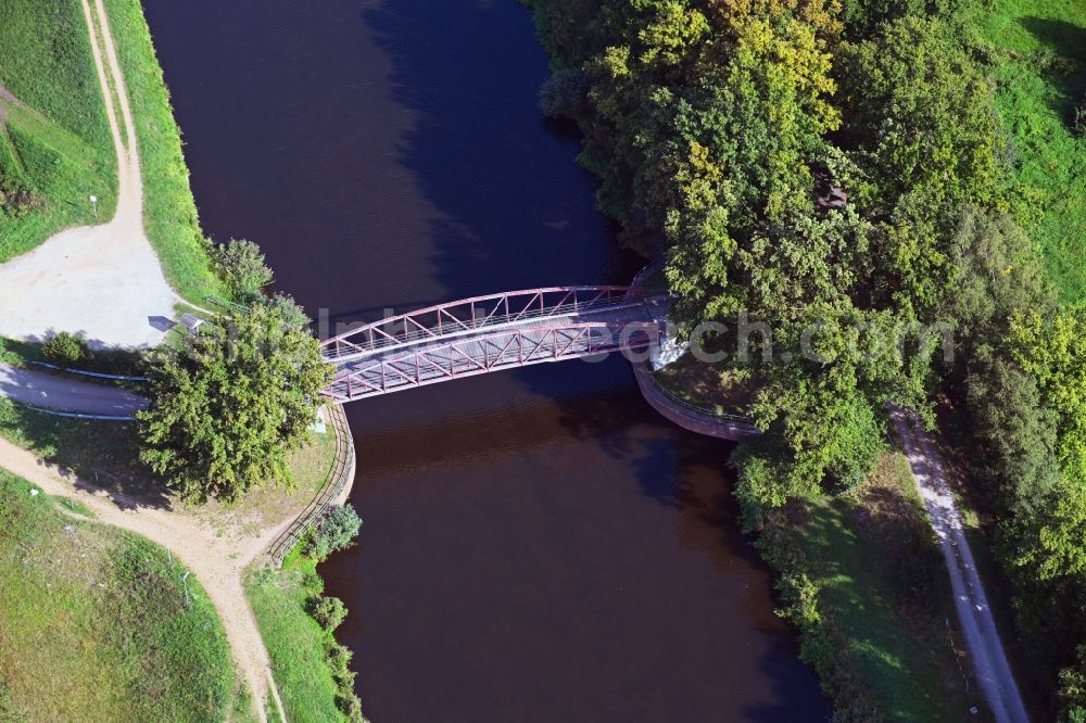 Aerial image Buchhorst - River - bridge construction over the canal Elbe-Luebeck-Kanal on Lanzer Weg in Buchhorst in the state Schleswig-Holstein, Germany