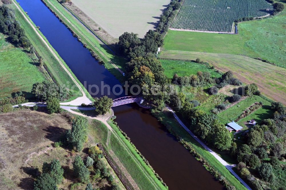 Aerial photograph Buchhorst - River - bridge construction over the canal Elbe-Luebeck-Kanal on Lanzer Weg in Buchhorst in the state Schleswig-Holstein, Germany