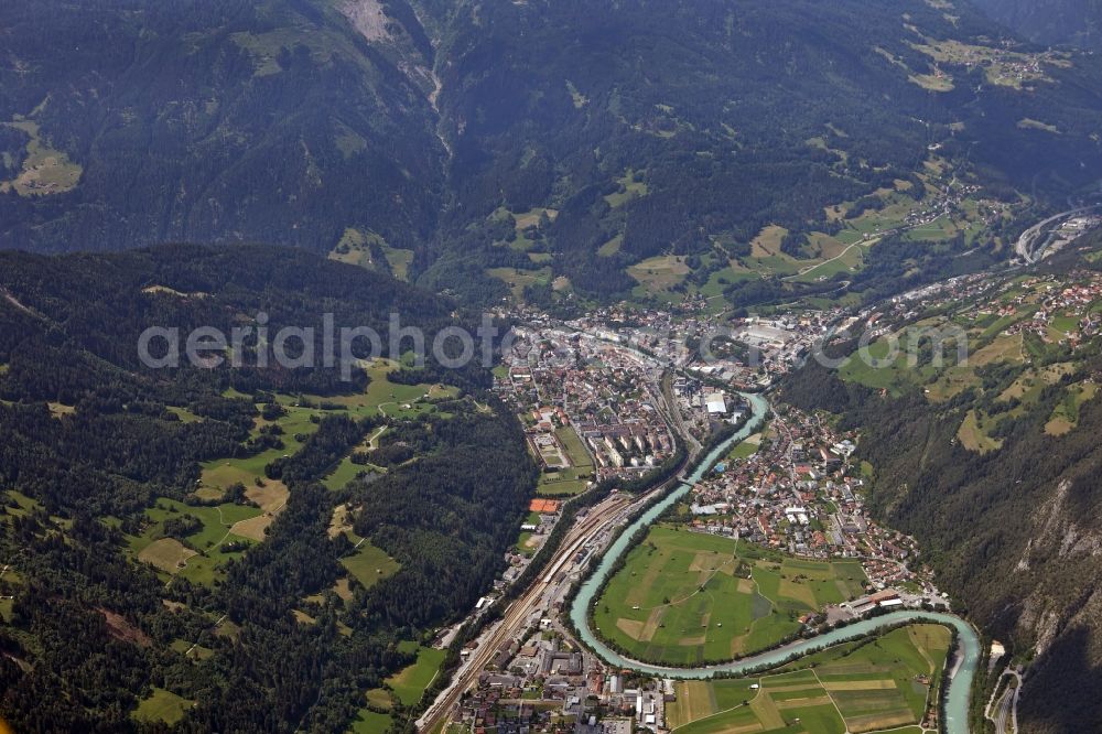 Aerial photograph Landeck - The course of the river Inn in Landeck in Austria