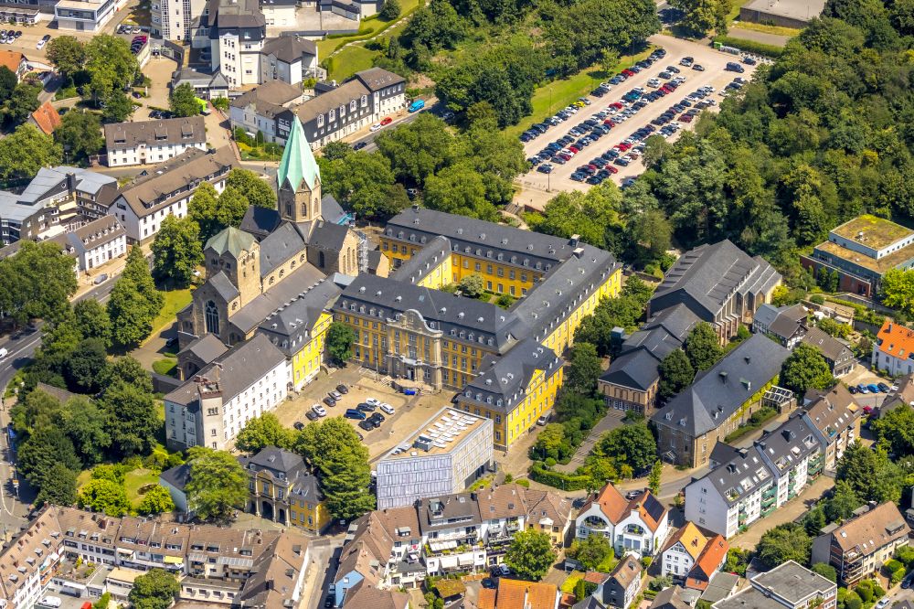 Aerial image Essen - View of the Folkwang University of Arts in the district of Werden in Essen in the state of North Rhine-Westphalia
