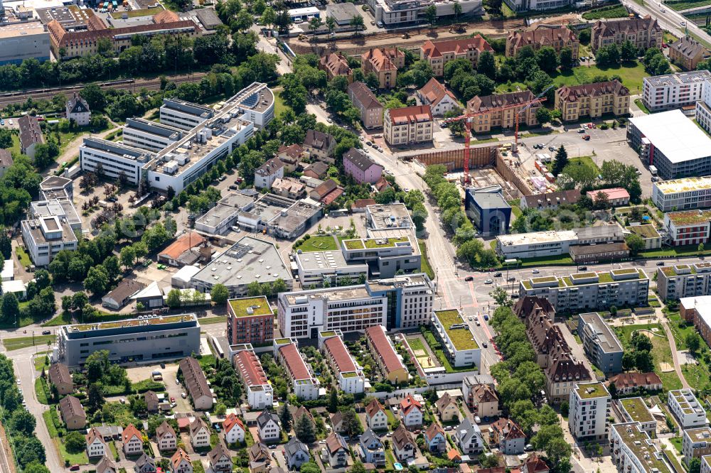 Freiburg im Breisgau from above - Research building and office complex Im Bereich of Berliner Allee in Freiburg im Breisgau in the state Baden-Wuerttemberg, Germany