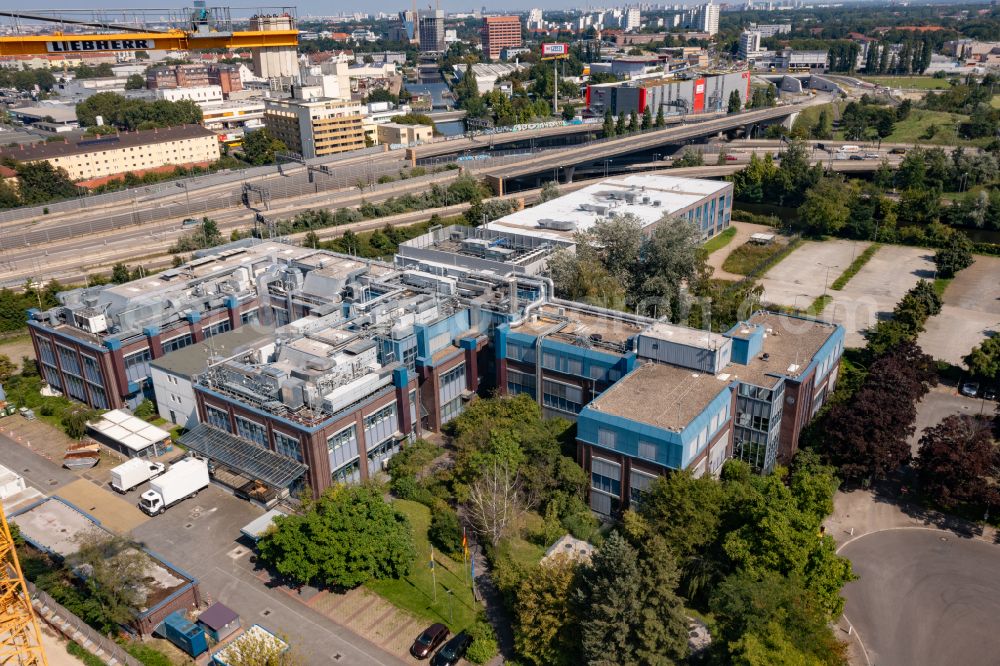 Aerial image Berlin - Research building and office complex of BIOTRONIK SE & Co. KG on street Woermannkehre in the district Britz in Berlin, Germany