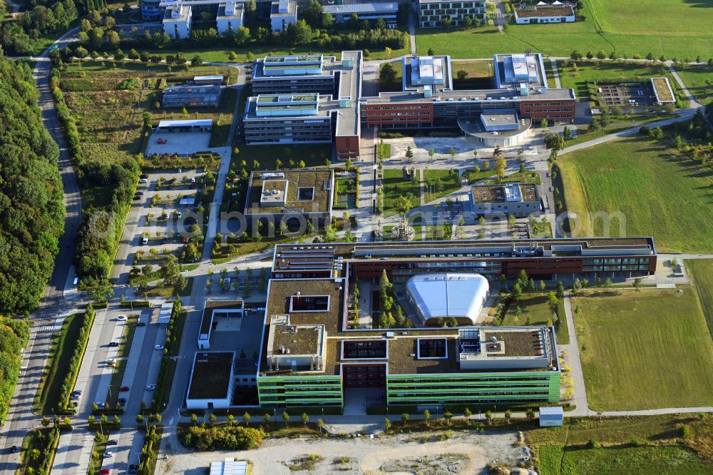 Planegg from above - Research building and office complex BMC Biomedizinisches Centrum on street Grosshaderner Strasse in the district Martinsried in Planegg in the state Bavaria, Germany