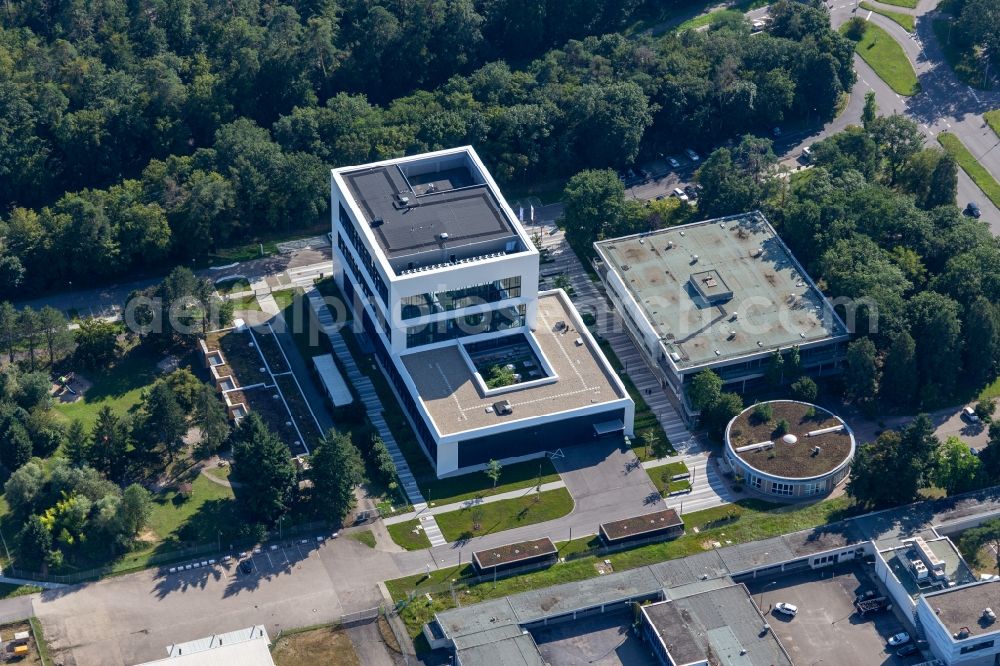 Eggenstein-Leopoldshafen from above - Research building and office complex KIT Campus Nord with ZEISS Innovation Hub @KIT and BBBank branch in Eggenstein-Leopoldshafen in Eggenstein-Leopoldshafen in the state Baden-Wurttemberg, Germany
