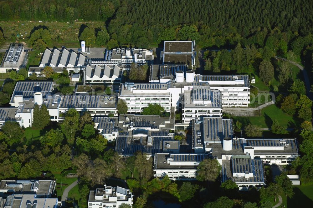 Planegg from above - Research building and office complex Am Klopferspitz in the district Martinsried in Planegg in the state Bavaria, Germany
