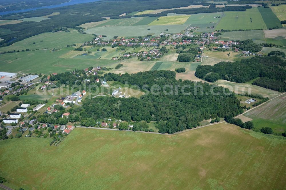 Rietz-Neuendorf from the bird's eye view: Research building and office complex the meteorological station and observatory in Lindenberg in the state Brandenburg