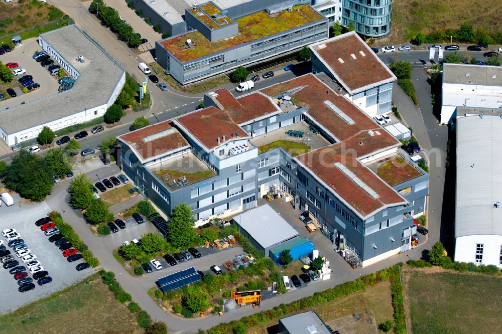 Würzburg from above - Research building and office complex of SKZ - Das Kunststoffzentrum on Friedrich-Bergius-Ring in Wuerzburg in the state Bavaria, Germany