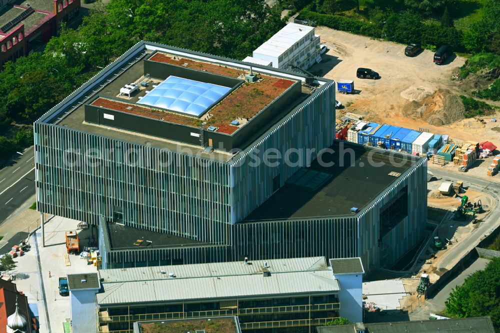 Aerial image Karlsruhe - Construction site for the new building of a research building and office complex InformatiKOM on Karlsruher Instituts fuer Technologie (KIT) in the district Oststadt in Karlsruhe in the state Baden-Wuerttemberg, Germany