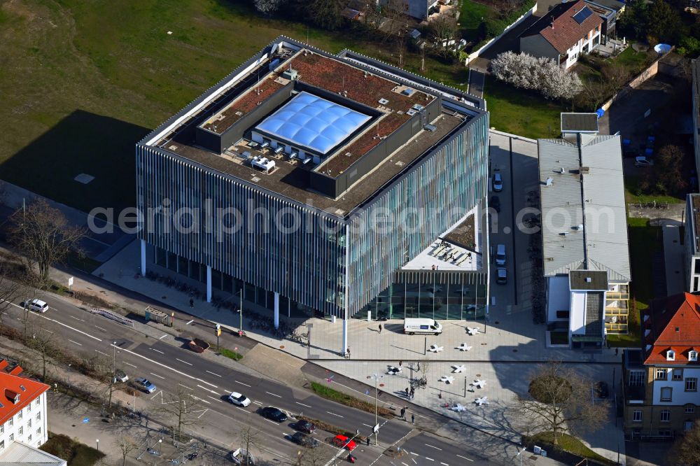 Aerial photograph Karlsruhe - Construction site for the new building of a research building and office complex InformatiKOM on Karlsruher Instituts fuer Technologie (KIT) in the district Oststadt in Karlsruhe in the state Baden-Wuerttemberg, Germany