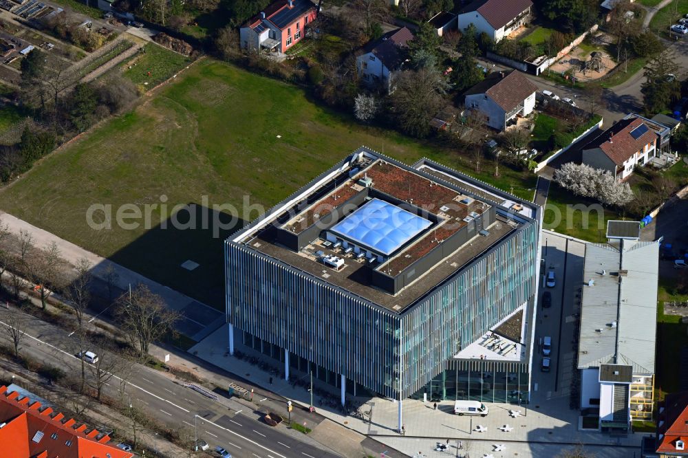Karlsruhe from above - Construction site for the new building of a research building and office complex InformatiKOM on Karlsruher Instituts fuer Technologie (KIT) in the district Oststadt in Karlsruhe in the state Baden-Wuerttemberg, Germany
