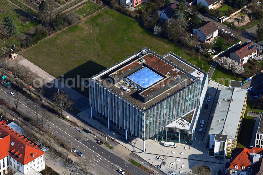 Karlsruhe from the bird's eye view: Construction site for the new building of a research building and office complex InformatiKOM on Karlsruher Instituts fuer Technologie (KIT) in the district Oststadt in Karlsruhe in the state Baden-Wuerttemberg, Germany