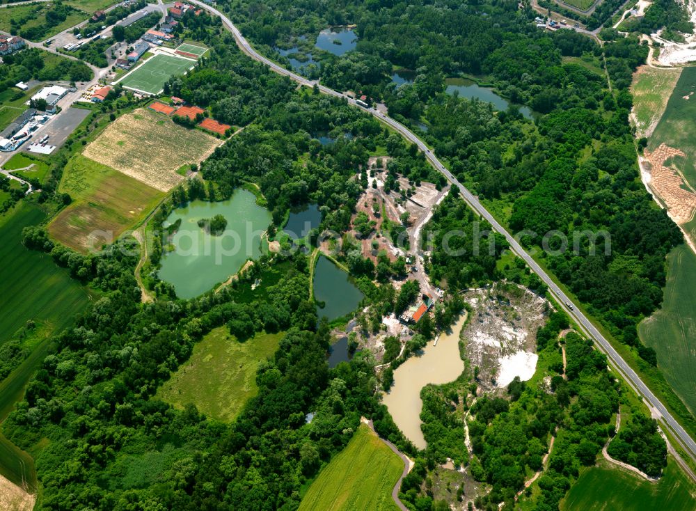 Eisenberg (Pfalz) from above - Forest areas in in Eisenberg (Pfalz) in the state Rhineland-Palatinate, Germany