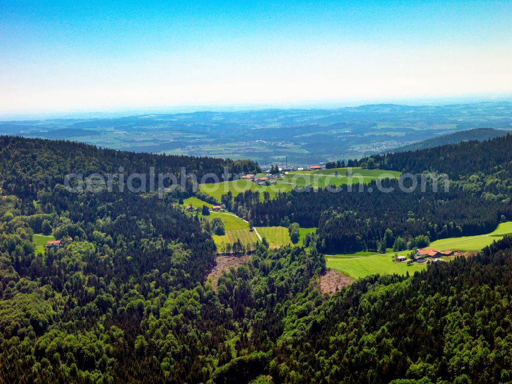 Aerial photograph Oberfrauenwald - Forest areas in in Oberfrauenwald in the state Bavaria, Germany