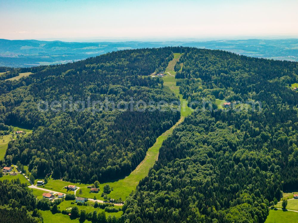 Oberfrauenwald from above - Forest areas in in Oberfrauenwald in the state Bavaria, Germany