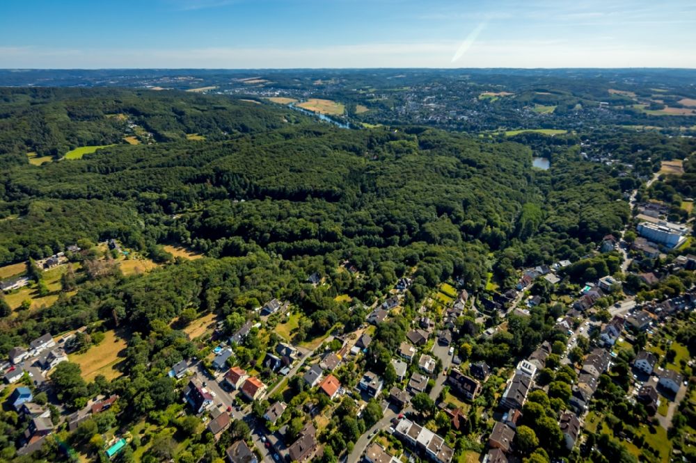 Aerial photograph Witten - Forest areas in in the district Borbach in Witten in the state North Rhine-Westphalia, Germany