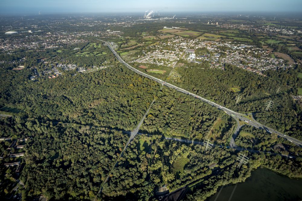Resser Mark from above - Forest areas in in Resser Mark in the state North Rhine-Westphalia, Germany