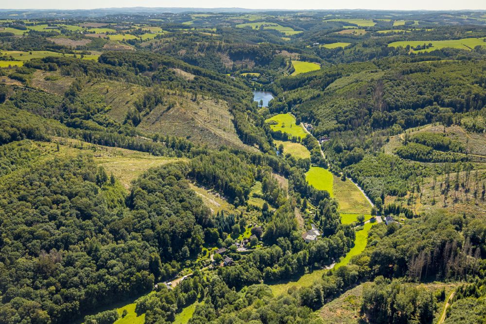 Aerial image Rüggeberg - Forest areas in on street Gruental in Rueggeberg Ruhr area in the state North Rhine-Westphalia, Germany