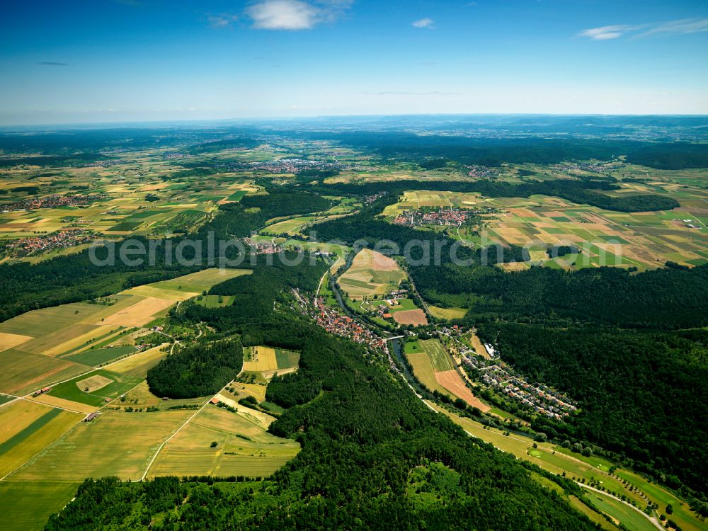 Aerial image Rottenburg am Neckar - Forest areas in in Rottenburg am Neckar in the state Baden-Wuerttemberg, Germany