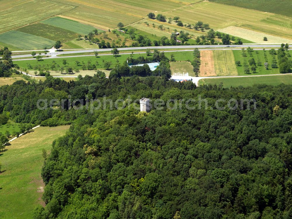 Weiler from above - Forest areas in in Weiler in the state Baden-Wuerttemberg, Germany