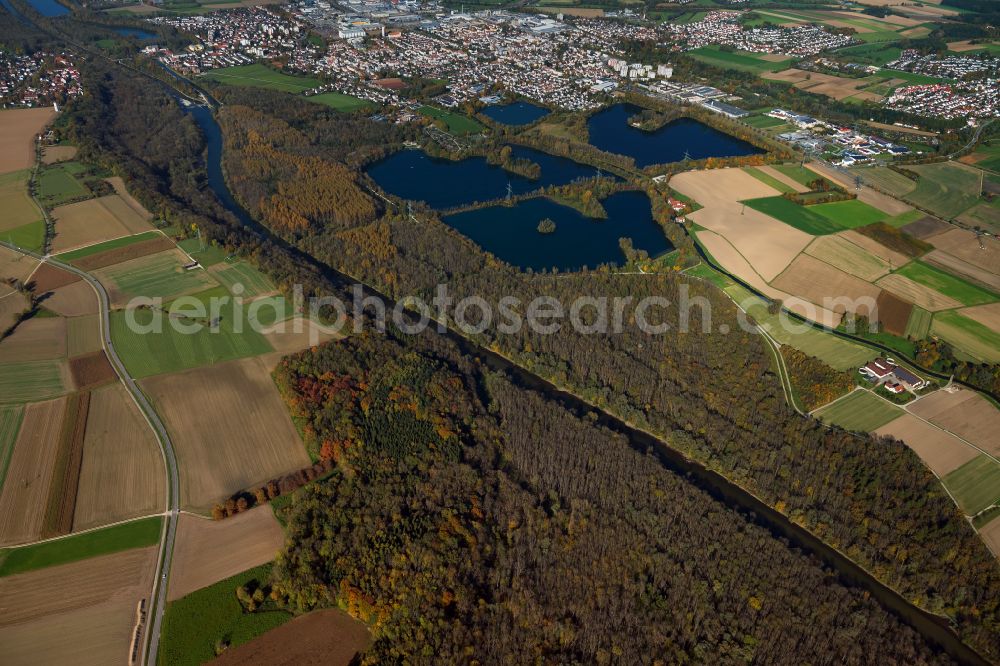 Wullenstetten from the bird's eye view: Forest areas in in Wullenstetten in the state Bavaria, Germany
