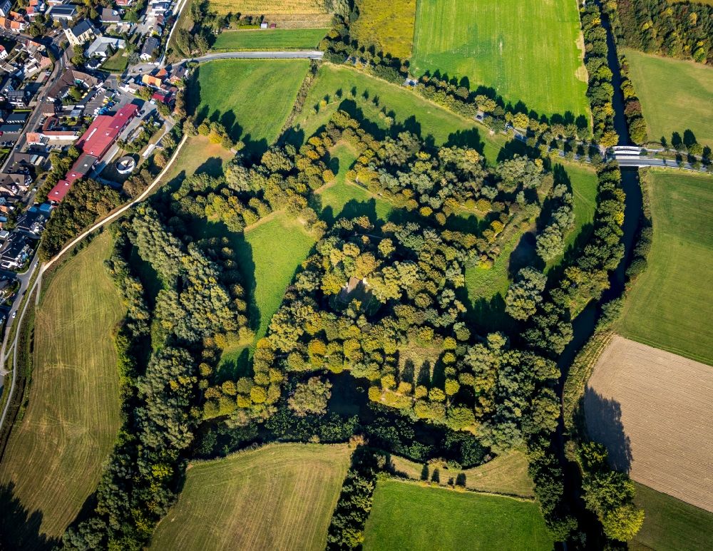 Lippstadt from above - Fragments of the fortress in the district Lipperode in Lippstadt in the state North Rhine-Westphalia, Germany