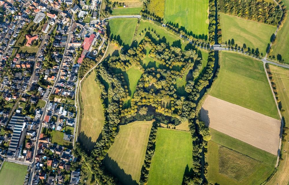 Lippstadt from the bird's eye view: Fragments of the fortress in the district Lipperode in Lippstadt in the state North Rhine-Westphalia, Germany