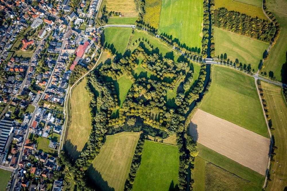 Aerial image Lippstadt - Fragments of the fortress in the district Lipperode in Lippstadt in the state North Rhine-Westphalia, Germany