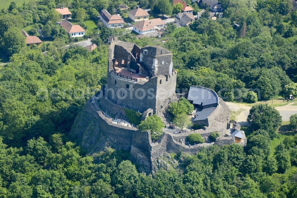 Hollokö from the bird's eye view: Fragments of the fortress Castle in Hollokoe in Nograd, Hungary