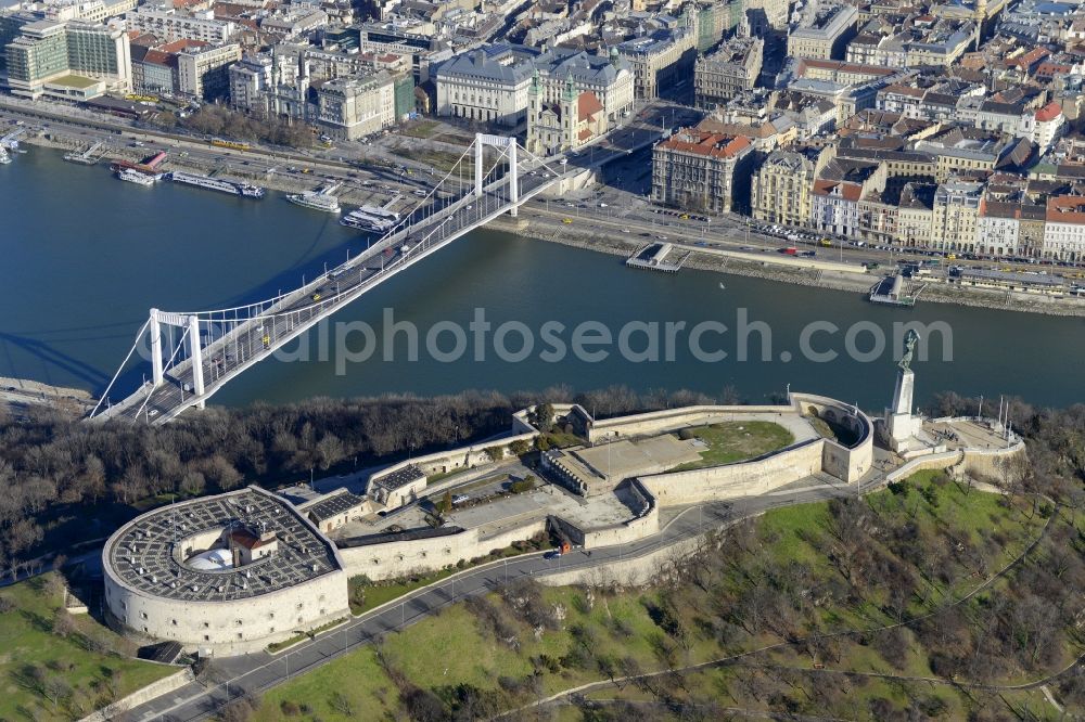Aerial photograph Budapest - Fragments of the fortress Citadella in the district XI. keruelet in Budapest in Hungary