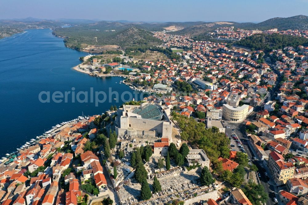 Aerial photograph Sibenik - Fragments of the fortress Festung St. Michael in Sibenik in Sibensko-kninska zupanija, Croatia