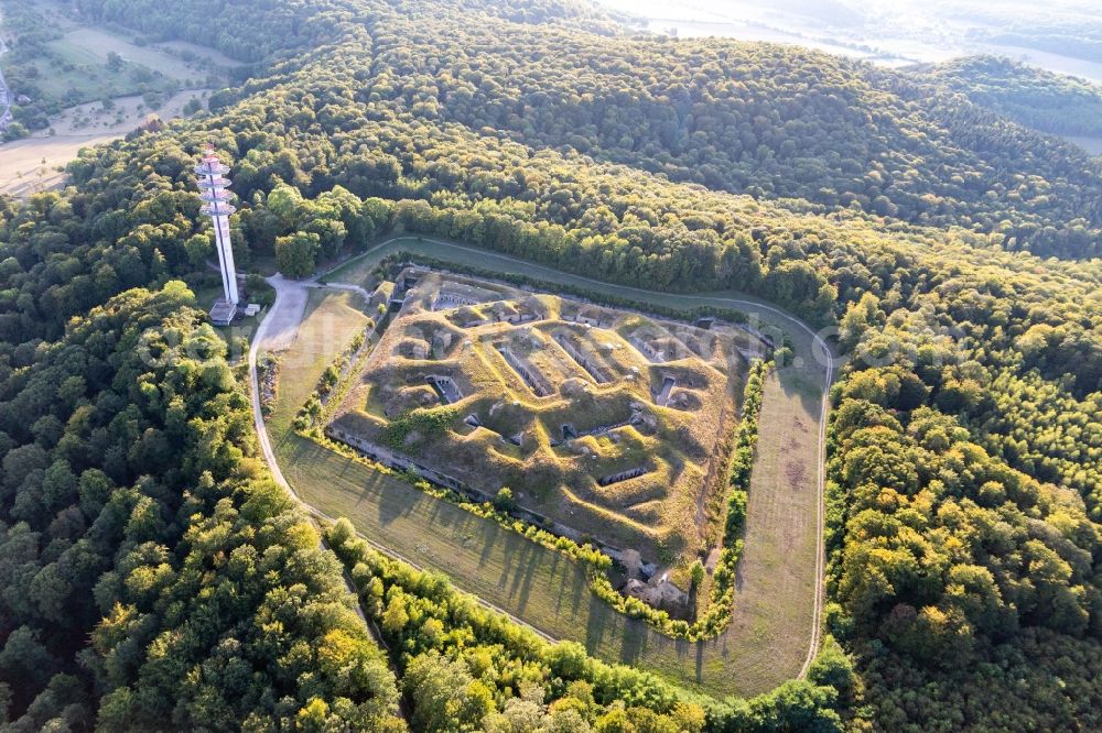 Aerial image Mont-les-Neufchateau - Fragments of the fortress Fort de Bourlemont in Mont-les-Neufchateau in Grand Est, France