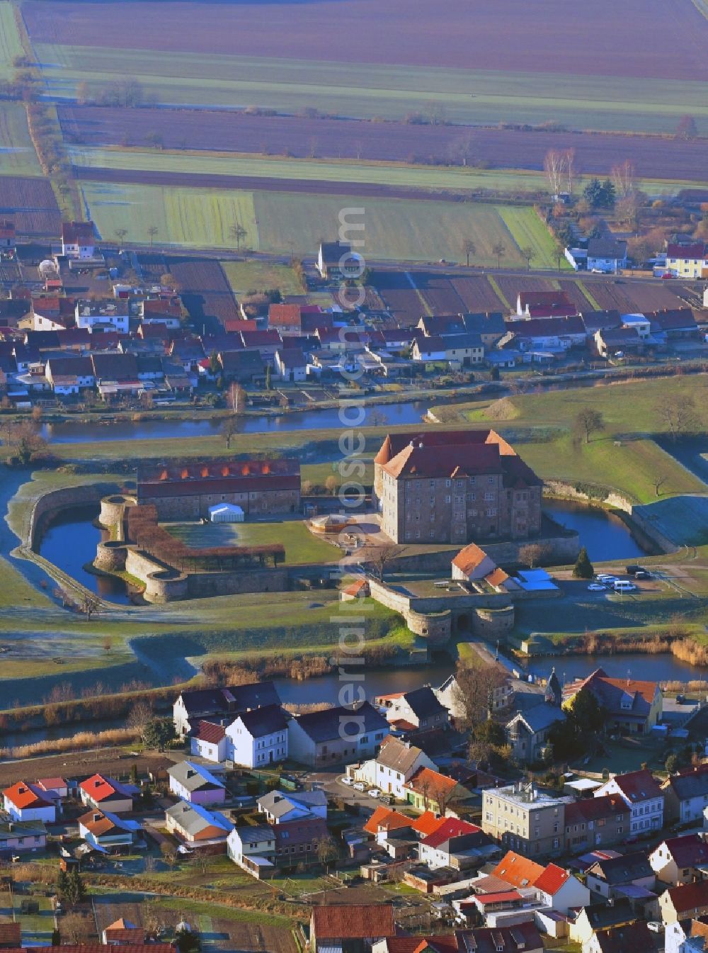 Aerial image Heldrungen - Fragments of the fortress in Heldrungen in the state Thuringia, Germany