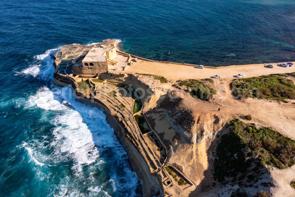 Aerial photograph Marsalforn - Fragments of the fortress Qolla l-Bajda Battery in Marsalforn in Gozo, Malta