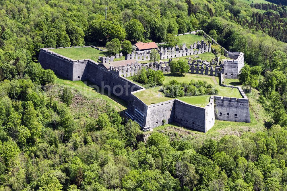 Aerial image Schnaittach - Fragments of the fortress Rothenberg in Schnaittach in the state Bavaria, Germany