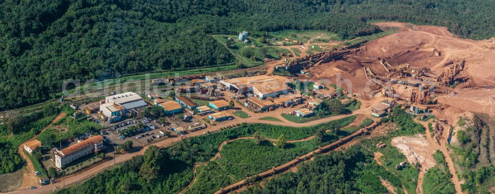 Aerial photograph Discovery Bay - Conveyors and mining pits at the headframe Noranda Bauxite Limited on street A1 in Discovery Bay in St. Ann Parish, Jamaica