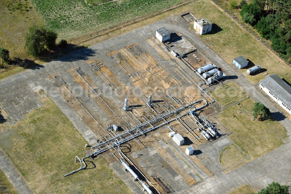 Aerial photograph Rohrberg - Conveyor probes - Station for gas production on Bahnhofstrasse in Rohrberg in the state Saxony-Anhalt, Germany