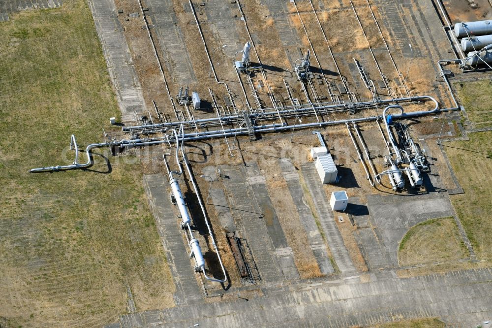 Rohrberg from above - Conveyor probes - Station for gas production on Bahnhofstrasse in Rohrberg in the state Saxony-Anhalt, Germany