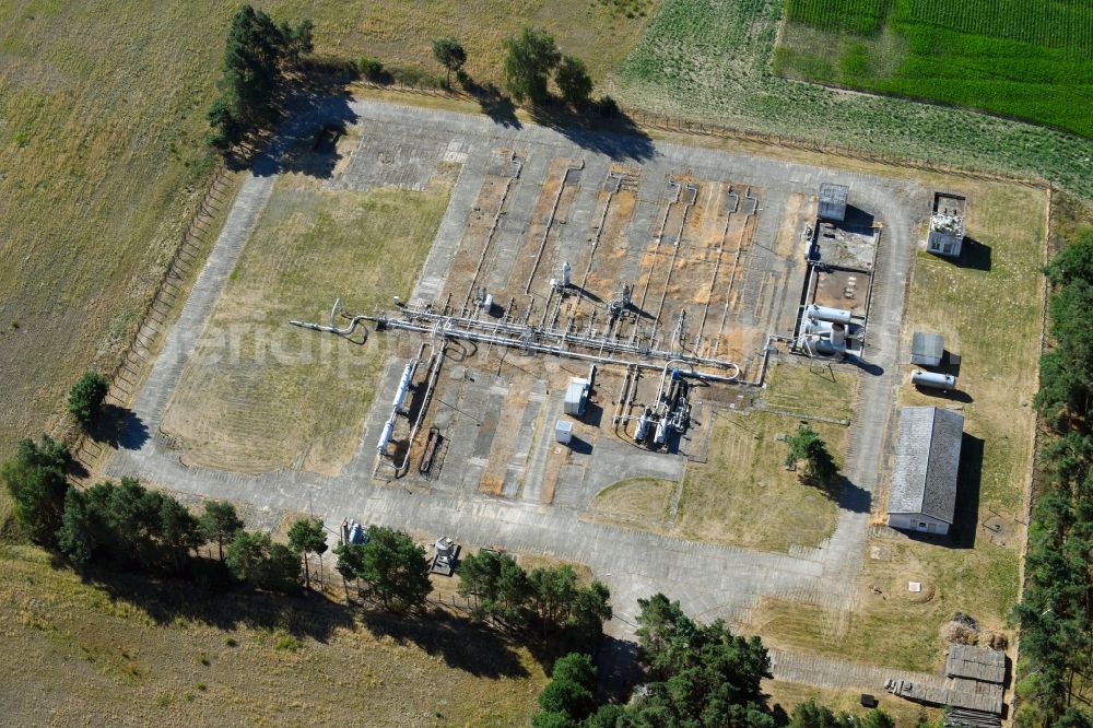 Aerial photograph Rohrberg - Conveyor probes - Station for gas production on Bahnhofstrasse in Rohrberg in the state Saxony-Anhalt, Germany