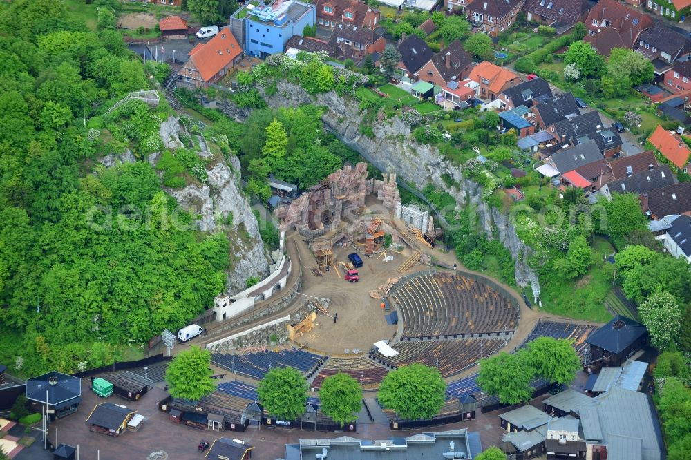 Bad Segeberg from the bird's eye view: Open-air stage of the Karl-May-Spiele in Bad Segeberg in the state Schleswig-Holstein