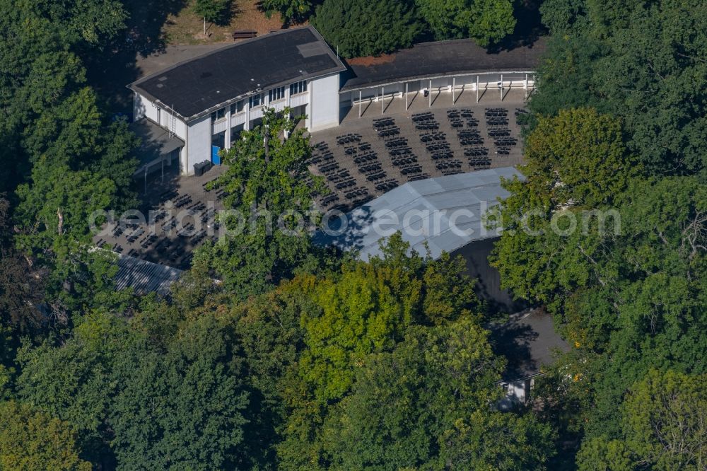 Aerial image Leipzig - Construction of the building of the open-air theater Parkbuehne in the district Zentrum-Sued in Leipzig in the state Saxony, Germany