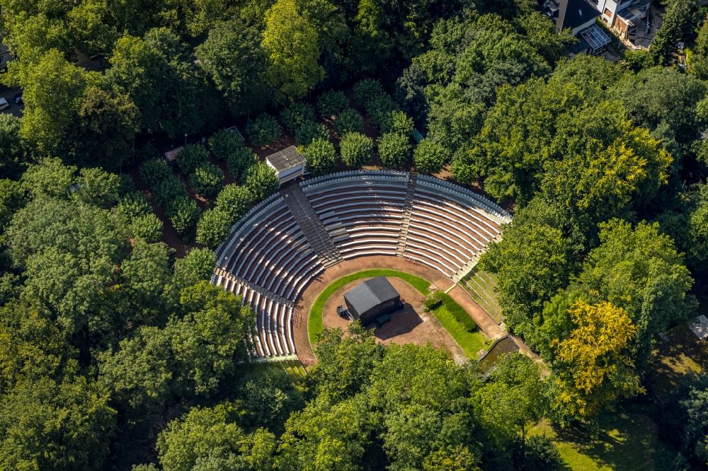 Aerial image Wattenscheid - Construction of the building of the open-air theater in Stadtgarten Wattenscheid in Wattenscheid in the state North Rhine-Westphalia, Germany
