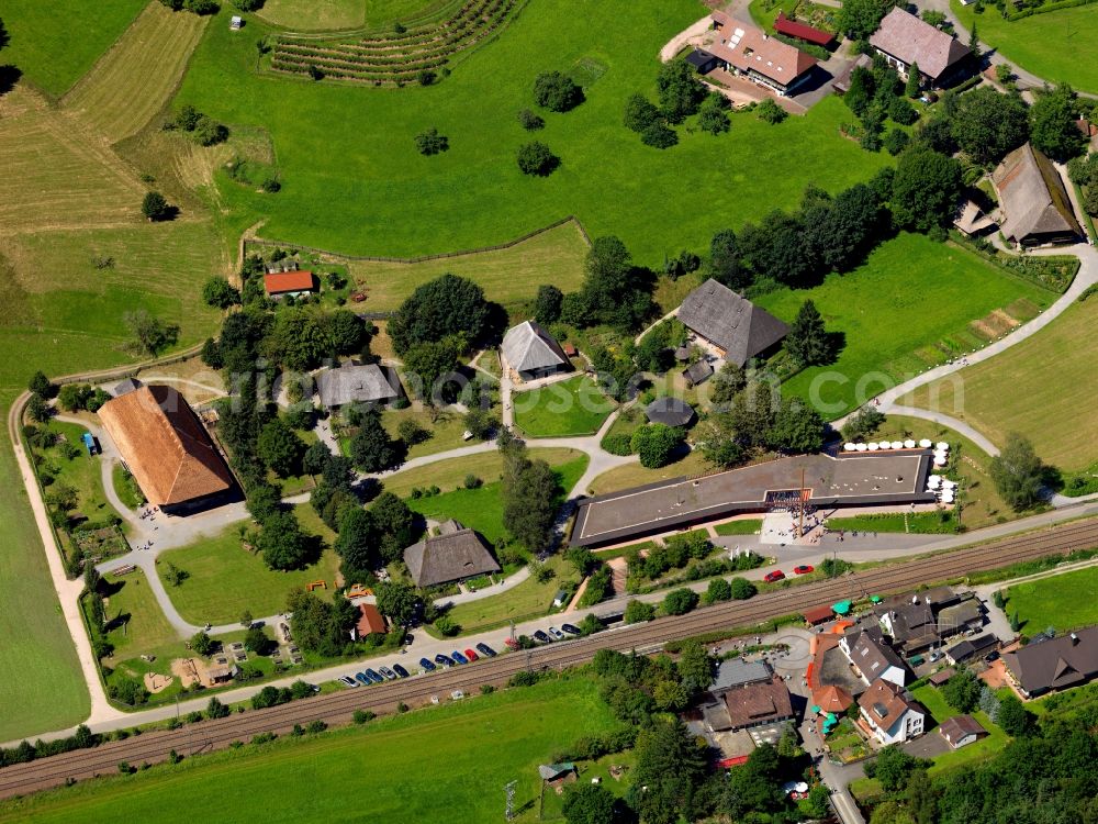 Aerial photograph Hausach - The open-air museum at Vogtsbauernhof Hausach in the state of Baden-Wuerttemberg