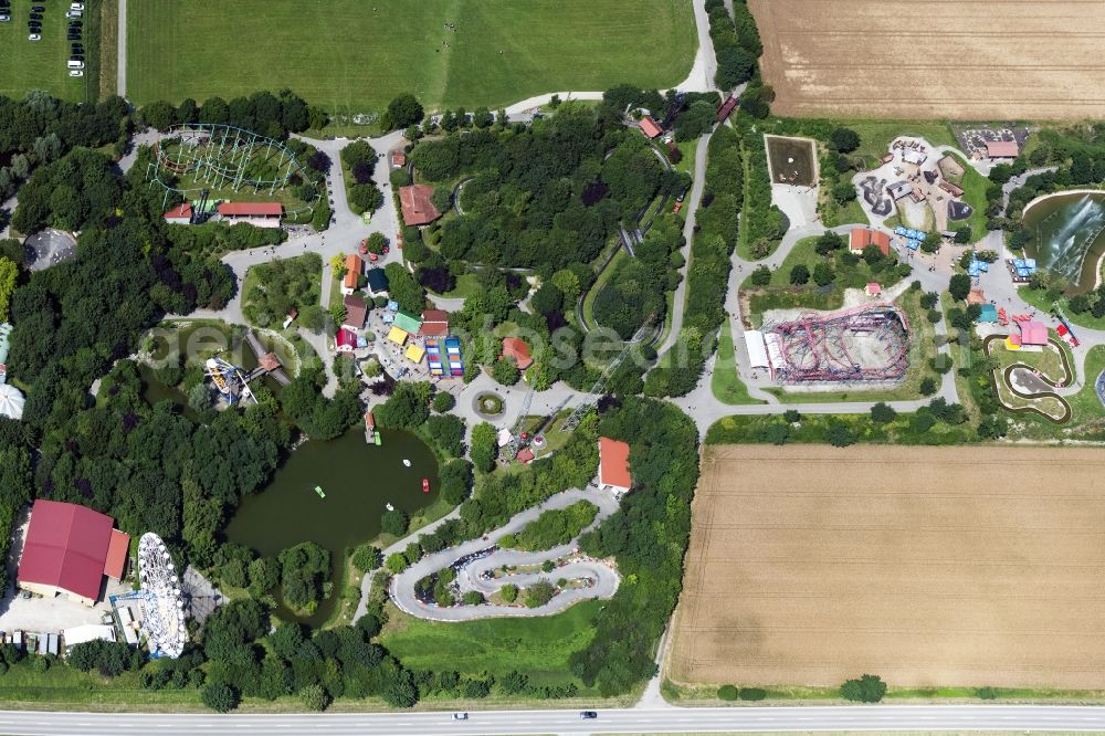 Aerial image Bad Wörishofen - Leisure Centre - Amusement Park Allgaeu Skyline Park in Bad Woerishofen in the state Bavaria, Germany