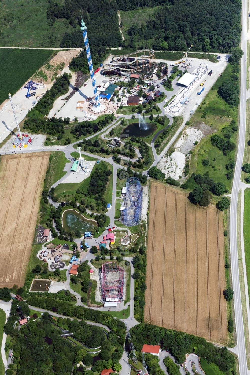 Aerial photograph Bad Wörishofen - Leisure Centre - Amusement Park Allgaeu Skyline Park in Bad Woerishofen in the state Bavaria, Germany