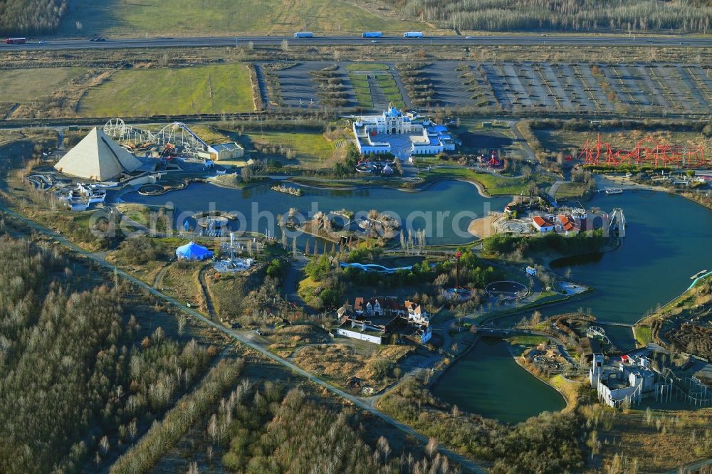Aerial photograph Leipzig - Leisure Centre - Amusement park BELANTIS in Leipzig in the state Saxony, Germany