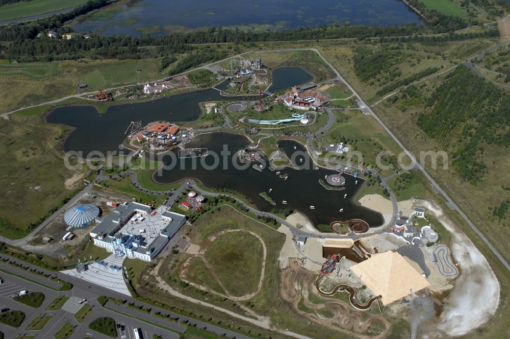 Aerial image Leipzig - Leisure Centre - Amusement park BELANTIS in Leipzig in the state Saxony, Germany