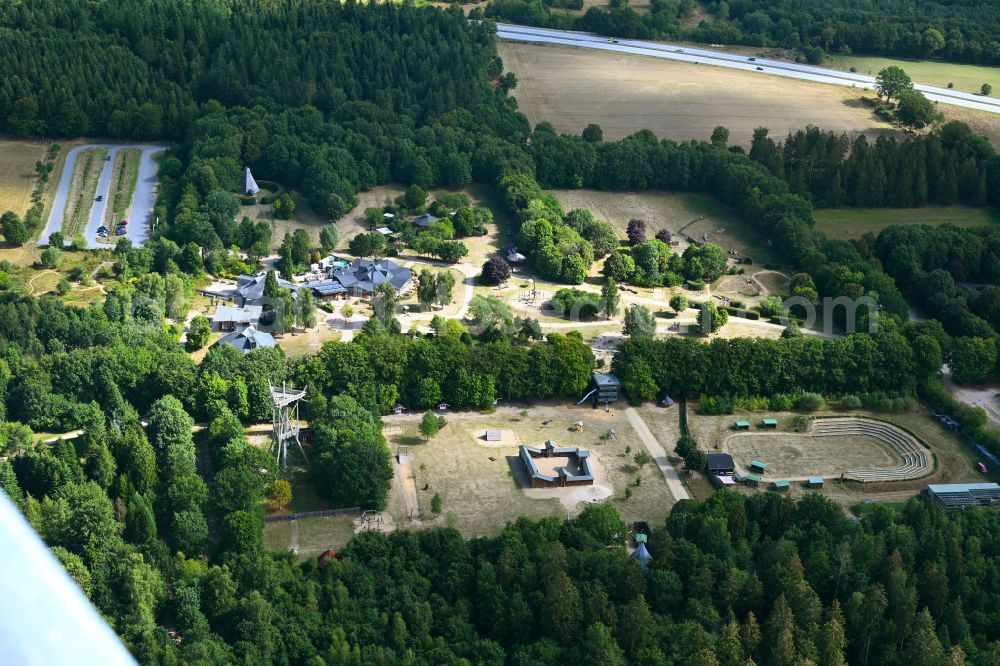 Daldorf from above - Leisure Centre - Amusement Park Erlebniswald Trappenkamp in Daldorf in the state Schleswig-Holstein, Germany