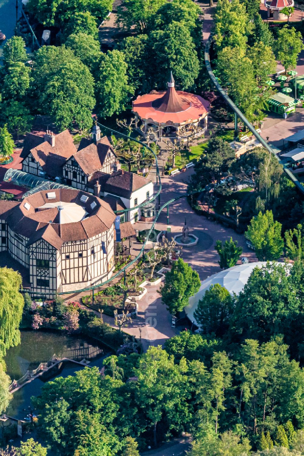 Rust from the bird's eye view: Leisure Centre - Amusement Park Europa-Park on street Europa-Park-Strasse in Rust in the state Baden-Wurttemberg, Germany