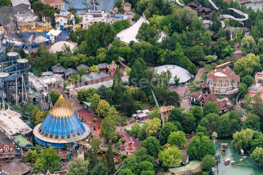 Aerial image Rust - Leisure Centre - Amusement Park Europa-Park on street Europa-Park-Strasse in Rust in the state Baden-Wurttemberg, Germany